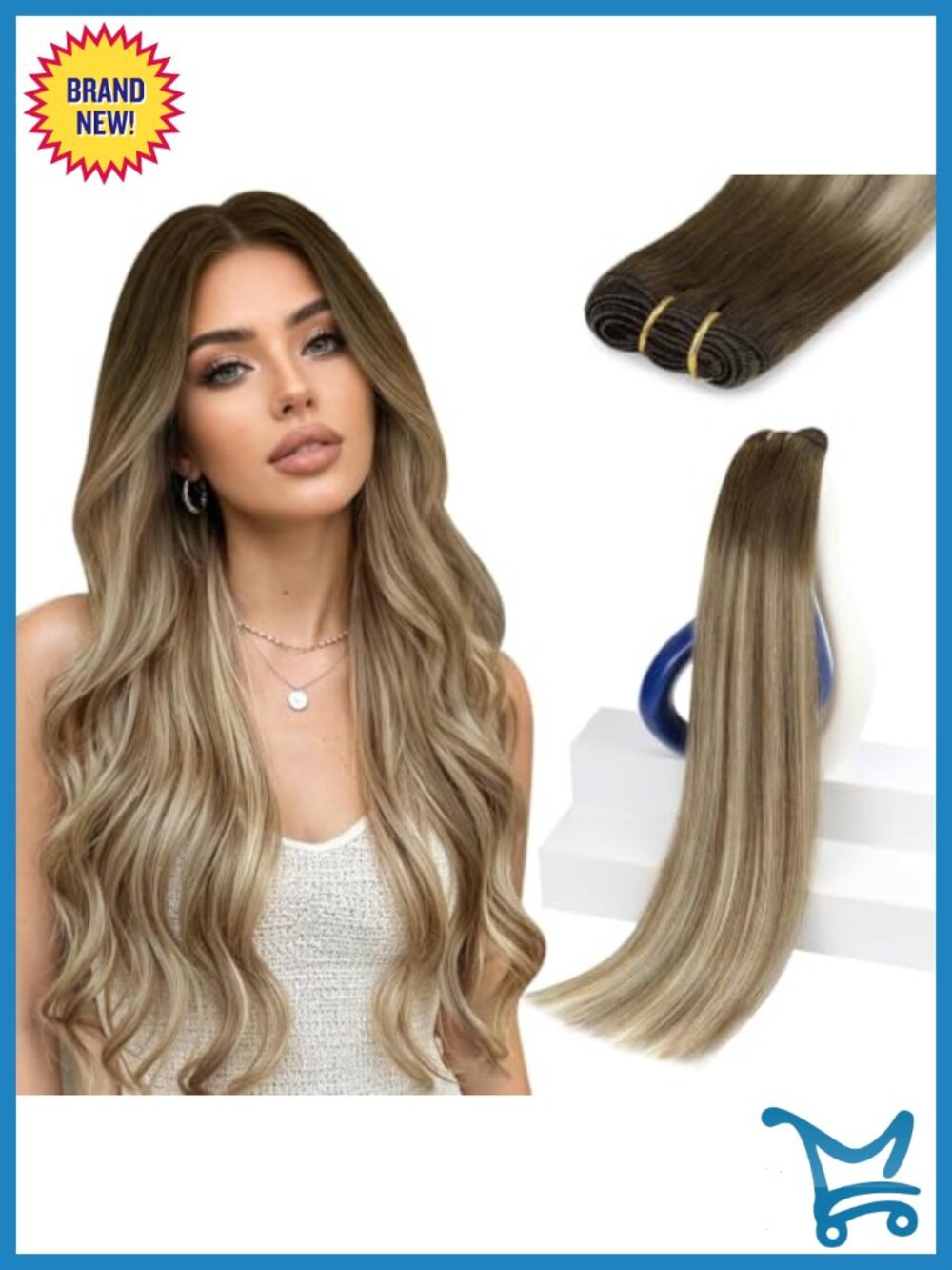 20 Inch Real Human Hair Extensions Double Weft Sew In
